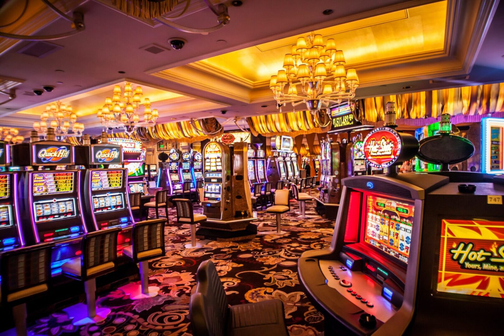 Casino rooms with so many machines for playing